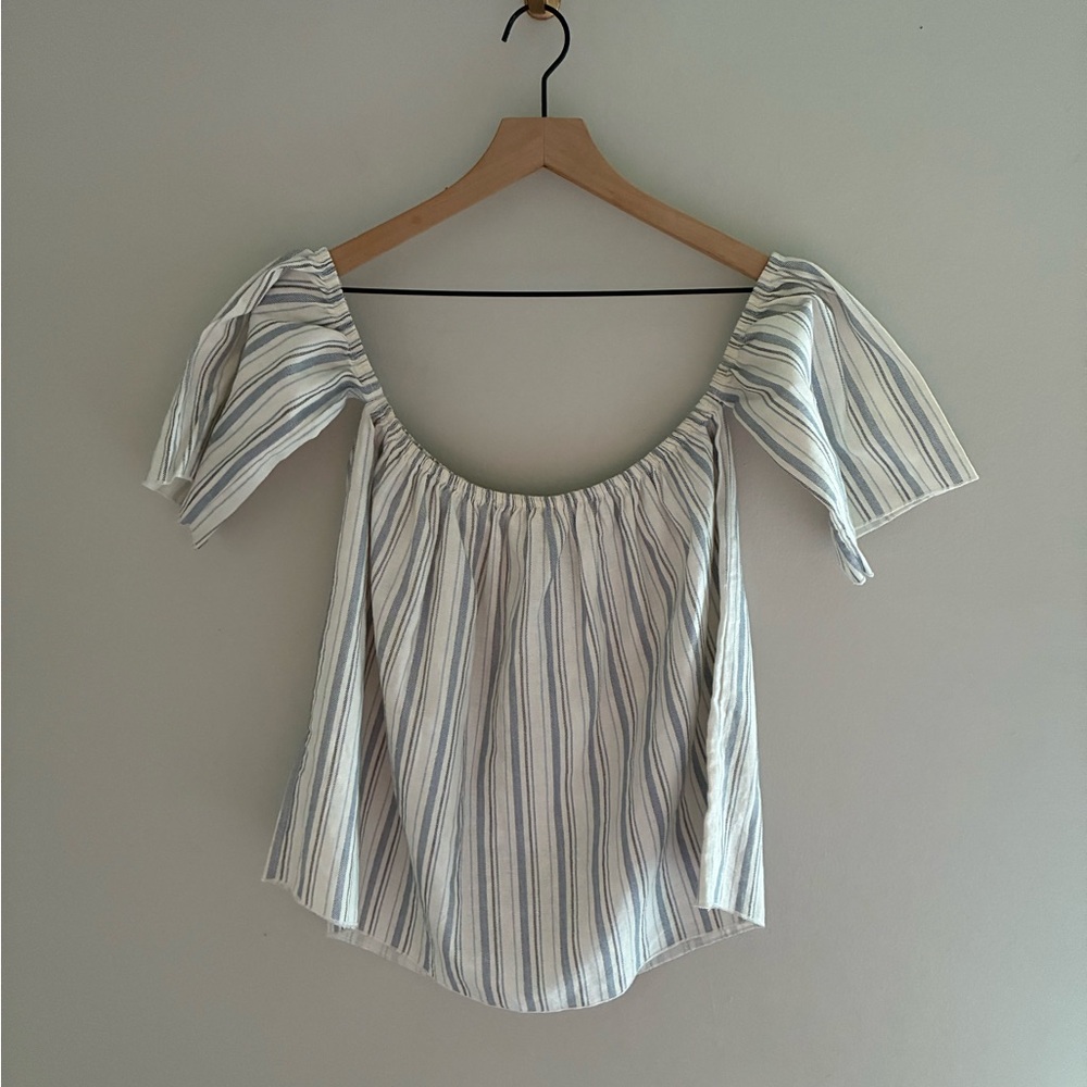 Free Kisses Off‎ The Shoulder Linen Blend Top Blouse Size Medium